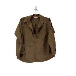 Sibel Saral Womens Brown Polo Pullover Shirt Collared Cotton Size Small